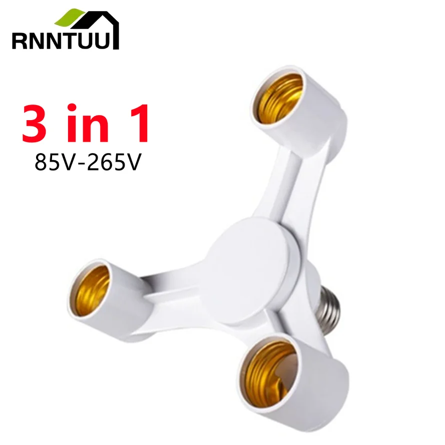 

RnnTuu 3In1 E27 To E27 Extended LED Lamp Bulbs Socket Splitter Adapter Holder high quality for Photo Studio