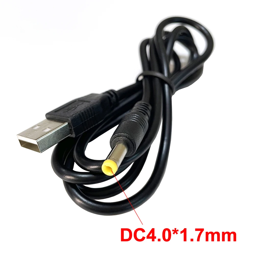 1Pcs USB To DC 4.0x1.7mm Plug 5V 2A DC Power Charging Cable For PSP 1000/2000/3000 Game Console Charge Cord Black