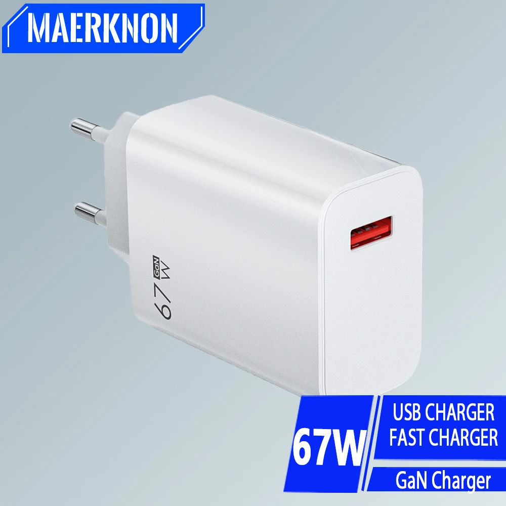 Total 67W USB Charger Fast Charging Mobile Phone Charger For iPhone15 Samsung Xiaomi Redmi EU/US/UK Plug Quick Charger Adapter