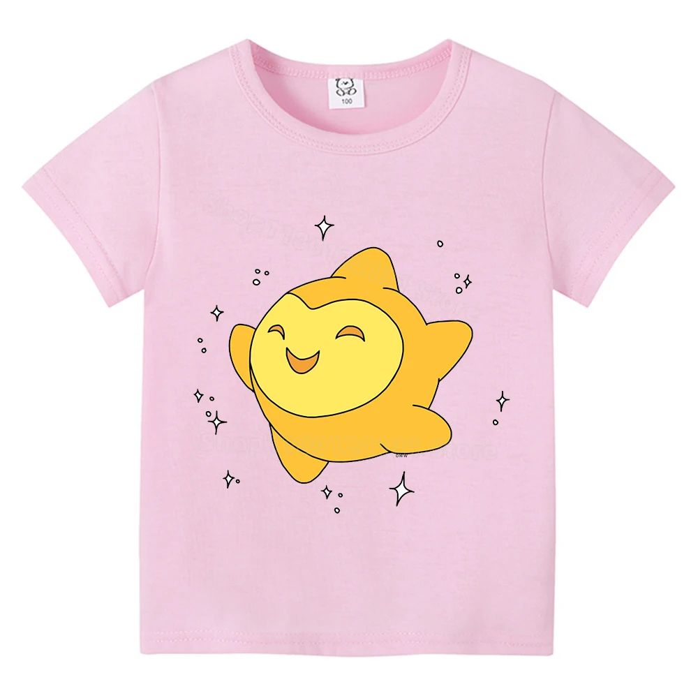 Wish Disney Clothing for Girls New Movie Princess T Shirt for Children Trendy Colorful Cotton T-shirt Cute Clothes Kid Top Shirt