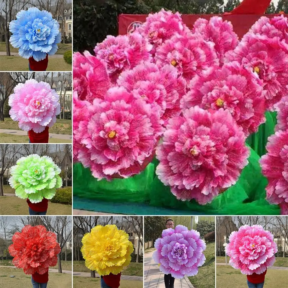 

Cartoon 70cm Dance Props Umbrella Bamboo DIY Stage Art Classica Brolly Multi Color Handmade Peony Umbrella Dance Performance