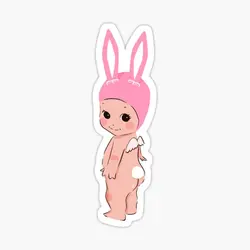 Bunny Cherub Pink Bunny Sonny Angel 5 pezzi adesivi per bagagli paraurti sfondo finestra adesivi Anime Car Decor Laptop