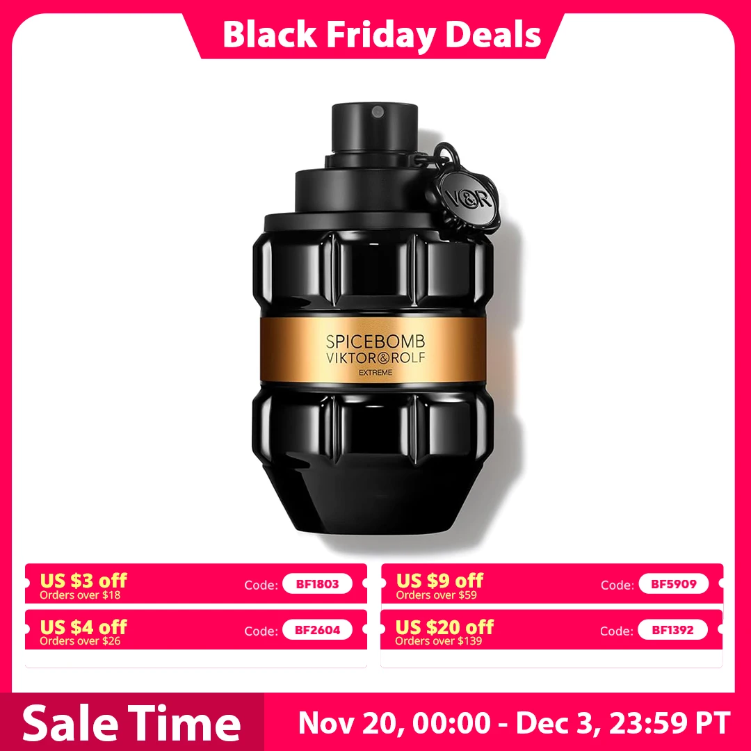 Viktor&Rolf Spicebomb Extreme Eau de Parfum (EDP) 100ML dla mężczyzn, intensywny, drewnisty, pikantny zapach ambery i wanilii, długotrwały luksusowy spray