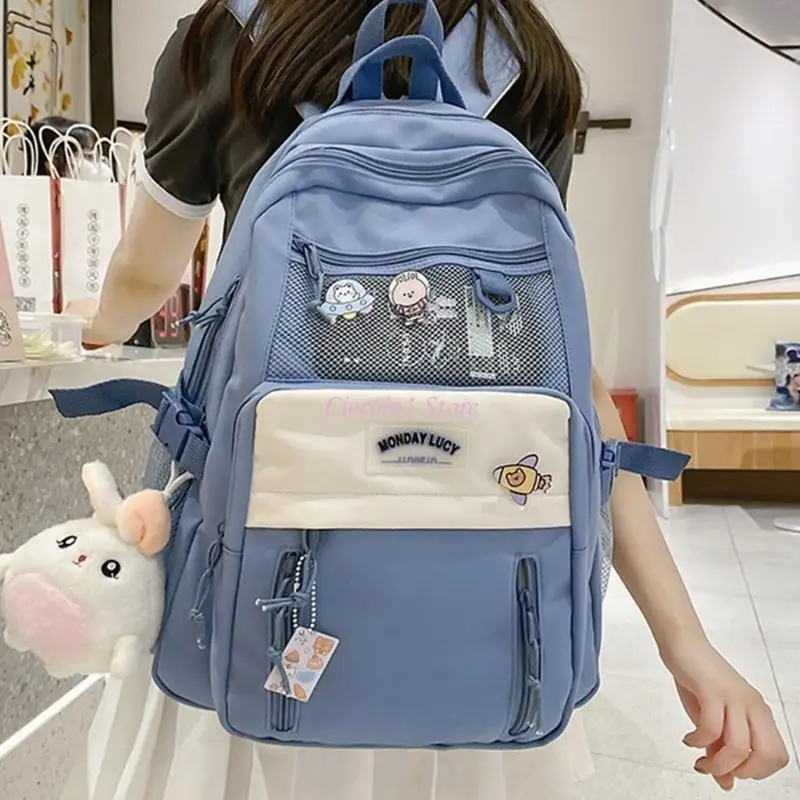 대학 십대 청소년을위한 귀여운 펜던트 나일론 학교 가방과 Y1ub 배낭