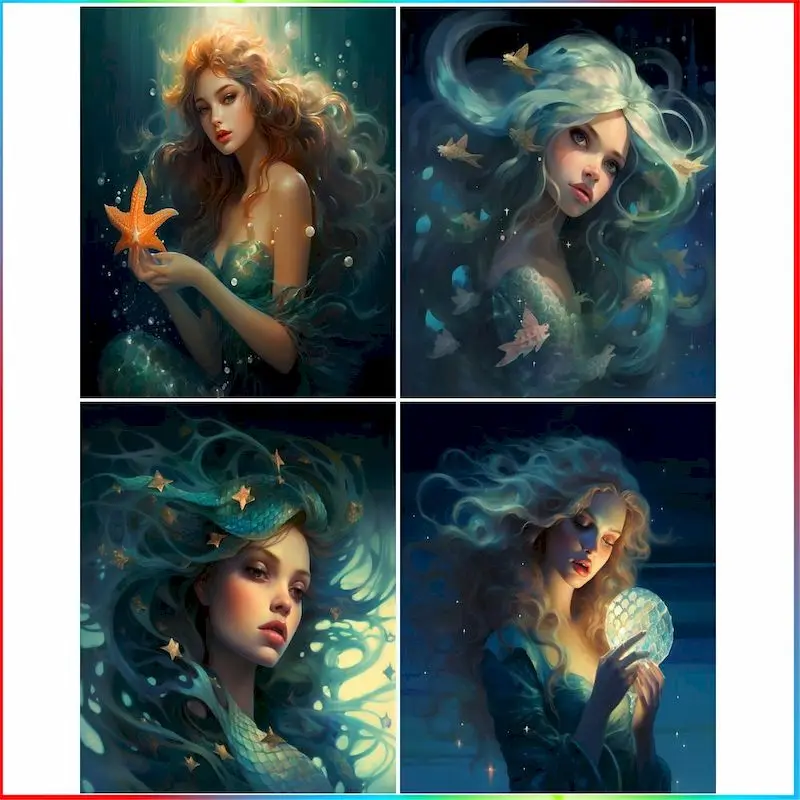 

GATYZTORY Diy Diamond Painting Elf Girl Cross Stitch Diamond Art Mosaic Embroidery Portrait Hobby Wall Decor Diy Gift