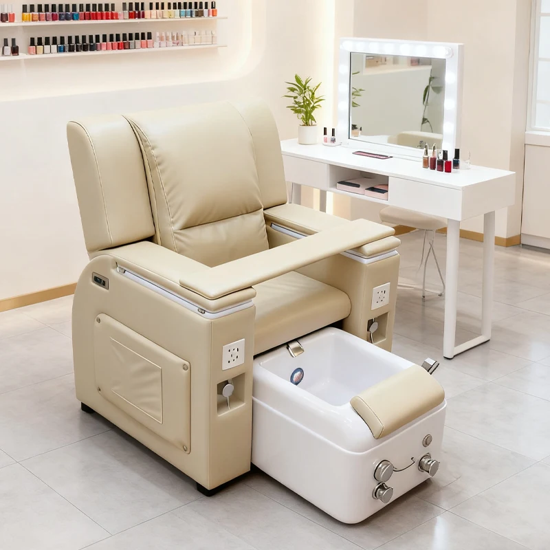 Multifunctional Massage Pedicure Chair with Reclining Backrest and Foot Massage Chair Manicure and Pedicure Chair