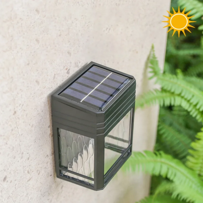 AK-5154 New outdoor solar wall light outdoor waterproof square tungsten light sensing courtyard garden villa night light