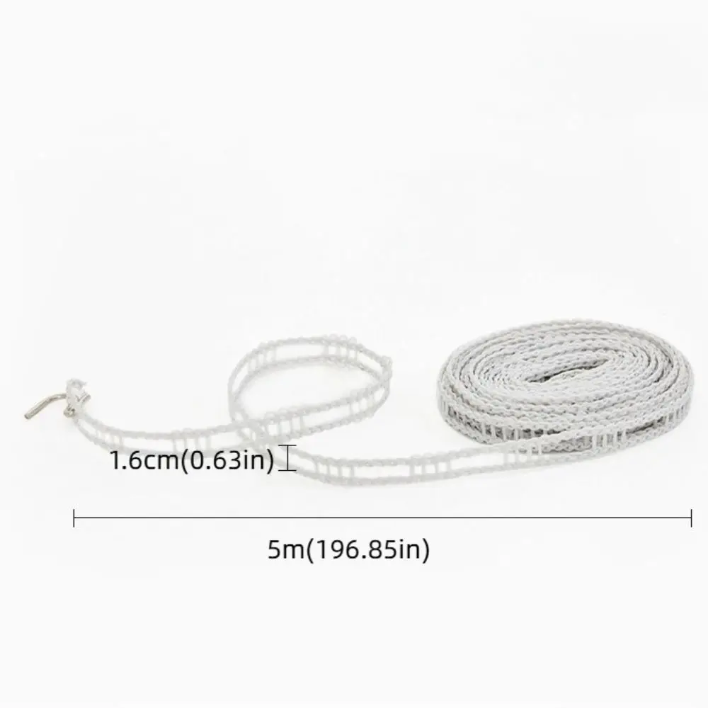 2PCS Portable Windproof Clothesline Space-Saving with Hooks Outdoor Clothesline Adjustable Length Camping Hanger Rope Hiking