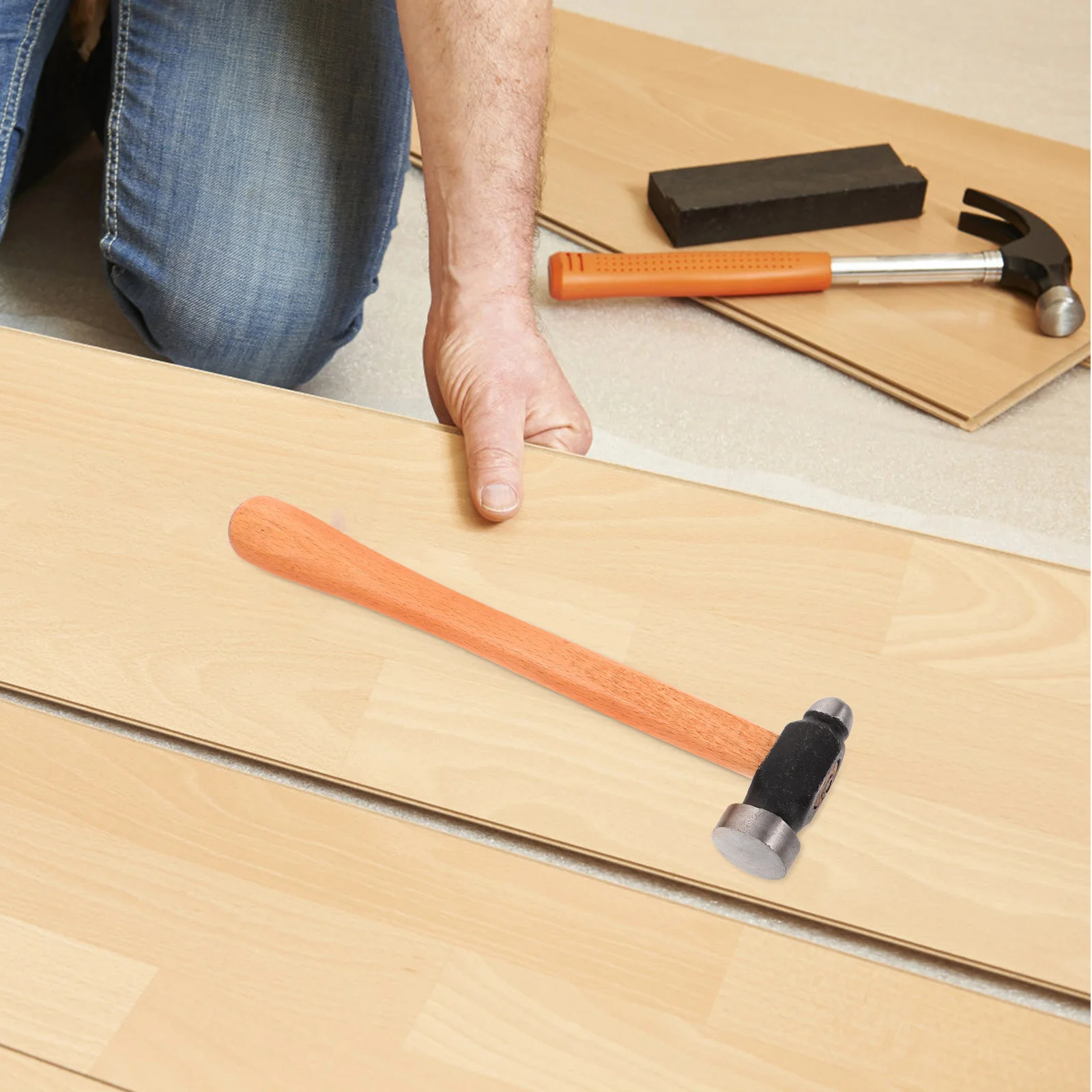 

Wooden Handle Hammer, Round Head Mallet For Woodworking Installation, Lightweight Furniture Assembly Tool, Durable Home