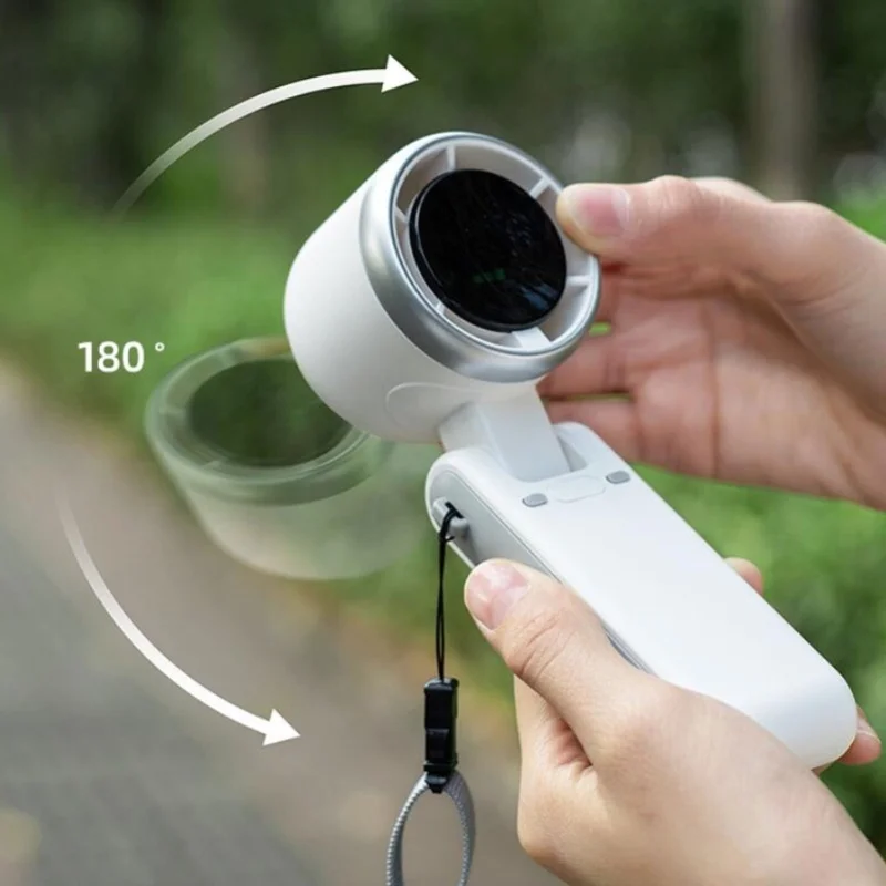 Portable Handheld Fan 3600mAh Battery Fan With LED Display 3 In 1 Personal Small Fan 150 Degree Foldable Fan 5 Speed