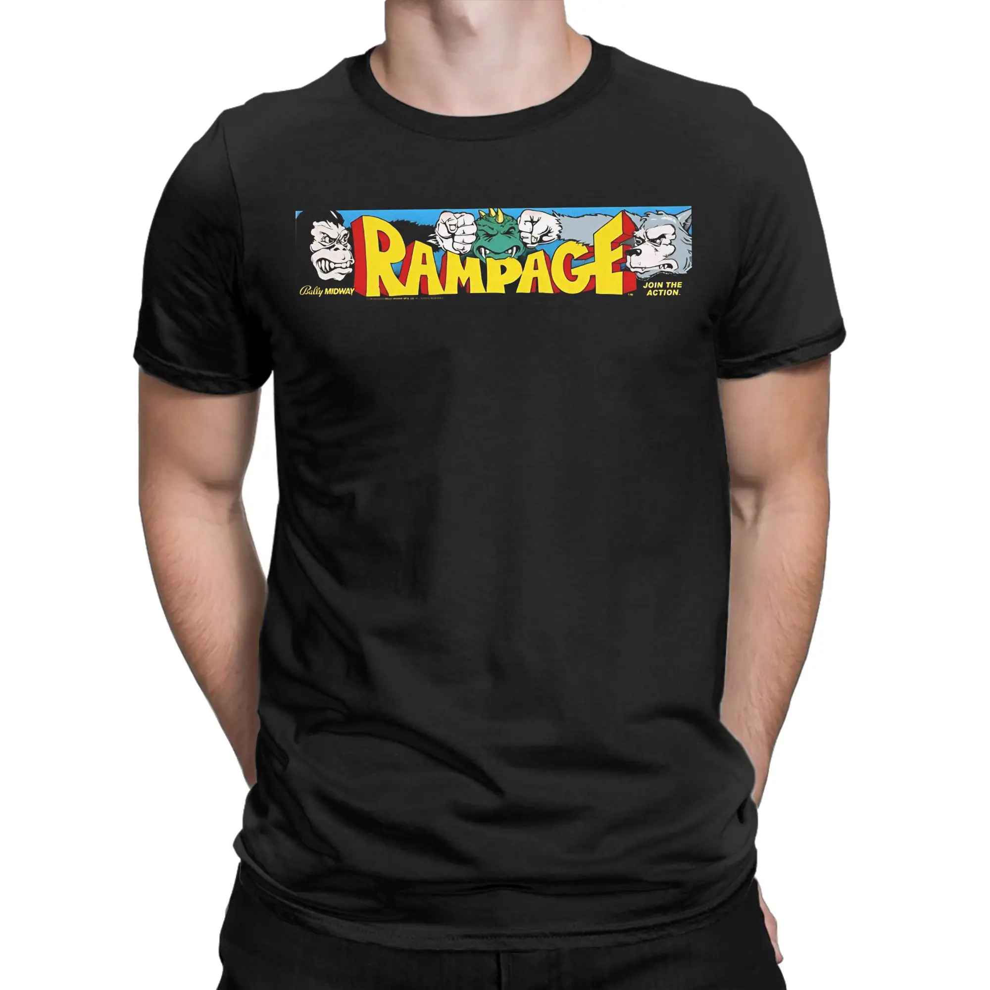90s Arcade Creature Classic Rampage Funny 100% Cotton T-Shirt Tees Tops For Men