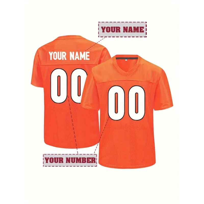 

Customized Name and Number Men's Football Jersey Cincinnati Retro Mesh T-Shirt Embroidery for Bengals Training and Competition