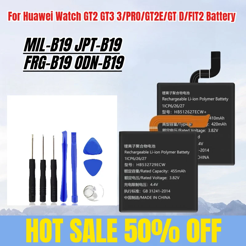 

Multi-capacity for Huawei Watch GT2 GT3 3/PRO/GT2E/GT D/FIT2 Battery
