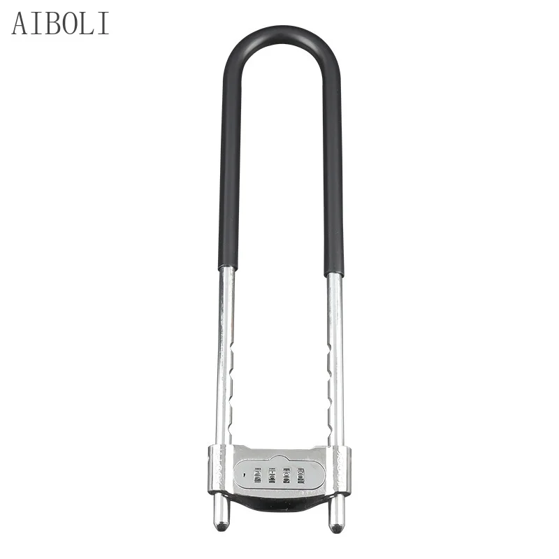 Glass Door Password U-shaped Lock 4 Digit Password Lock Sliding Door Lock Store Door Lock Bold and Long U-shaped Lock