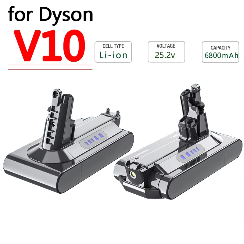 

For Dyson V10 Battery V10 Animal Absolute Fluffy Cordless Vacuum Cleaner NEW 25.2V 6800mAH DYSON V10 batterie
