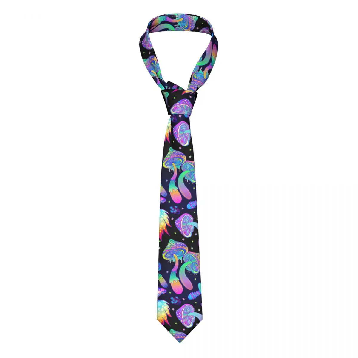 Magic Mushrooms Necktie Unisex Slim Polyester 8 cm Wide Psychedelic Neck Tie for Mens Suits Accessories Gravatas Wedding Office