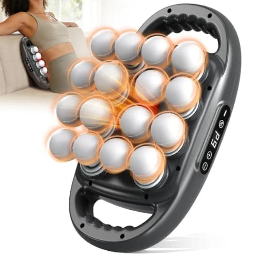 

Массажный пистолет для глубокого перкуссионного массажа с 16 насадками, 9 режимами и 9 уровнями интенсивности, для снятия боли в спине и глубокого массажа тканей