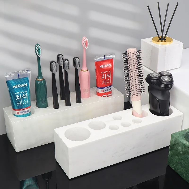 

Элитный мраморный держатель для зубных щеток и стаканов, органайзер для зубной пасты, не требующий сверления, многофункциональный набор для ванной комнаты