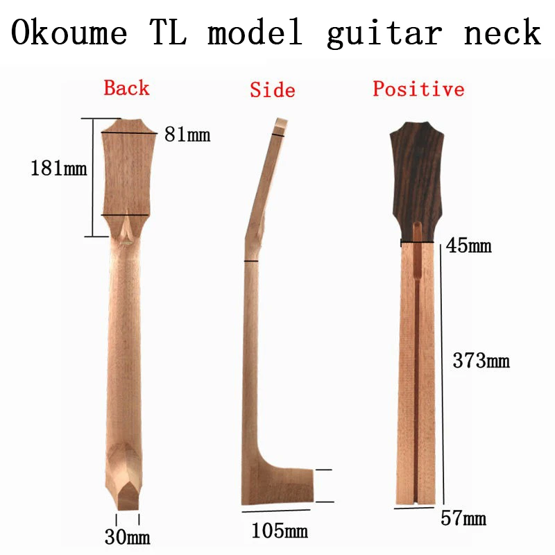 Okoume Wood For Acoustic Guitar Neck  Guitar Accessories  Okoume+Rose wood Three PLY Guitar Neck MD head