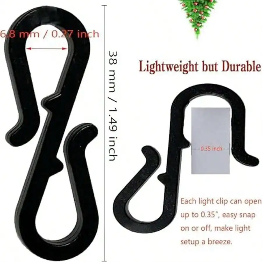 50 Pcs Mini Christmas Light Clips: No Tools, Quick Install, for Outdoor Holiday Lights