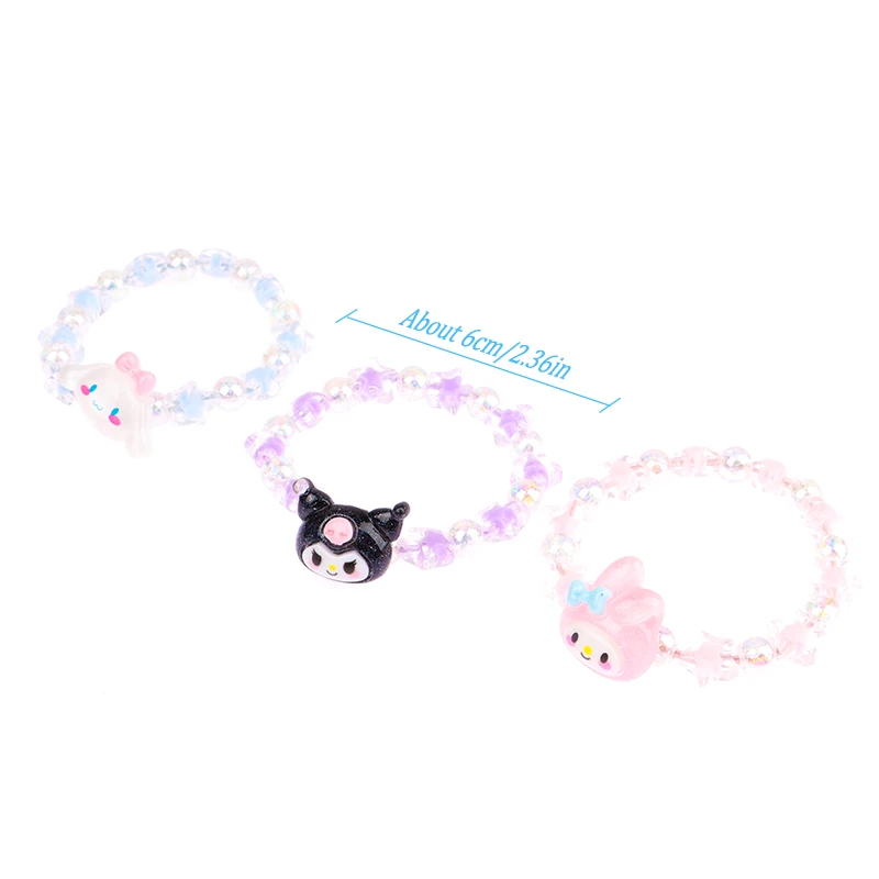 Kuromi My Melody Cartoon Cute Crystal Couple Bracelet Anime Toys For Girl Birthday Gift Sanrio