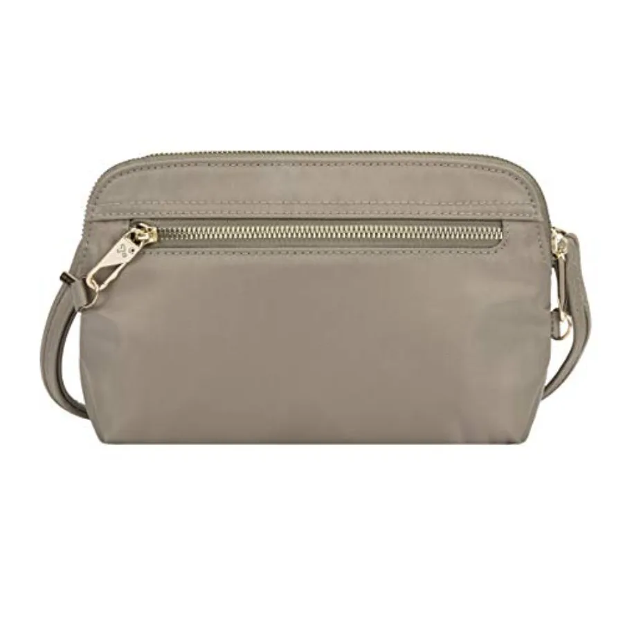 Travelon Women's Anti-theft Tailored Convertible Crossbody Clutch for urban commuting, nylon fabric, black, slash-resistant str