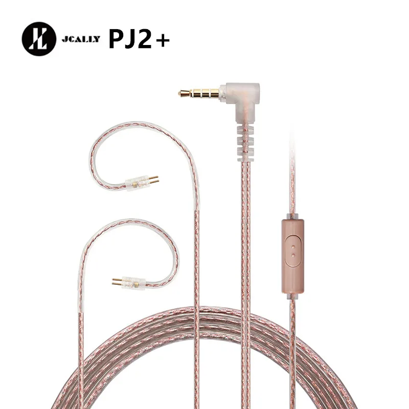 Jcally PJ2+ 5N OFC Earphone Upgraded Cable With Mic for EDX PRO Castor ZSN PRO EDX Lite AS16 PRO Krila