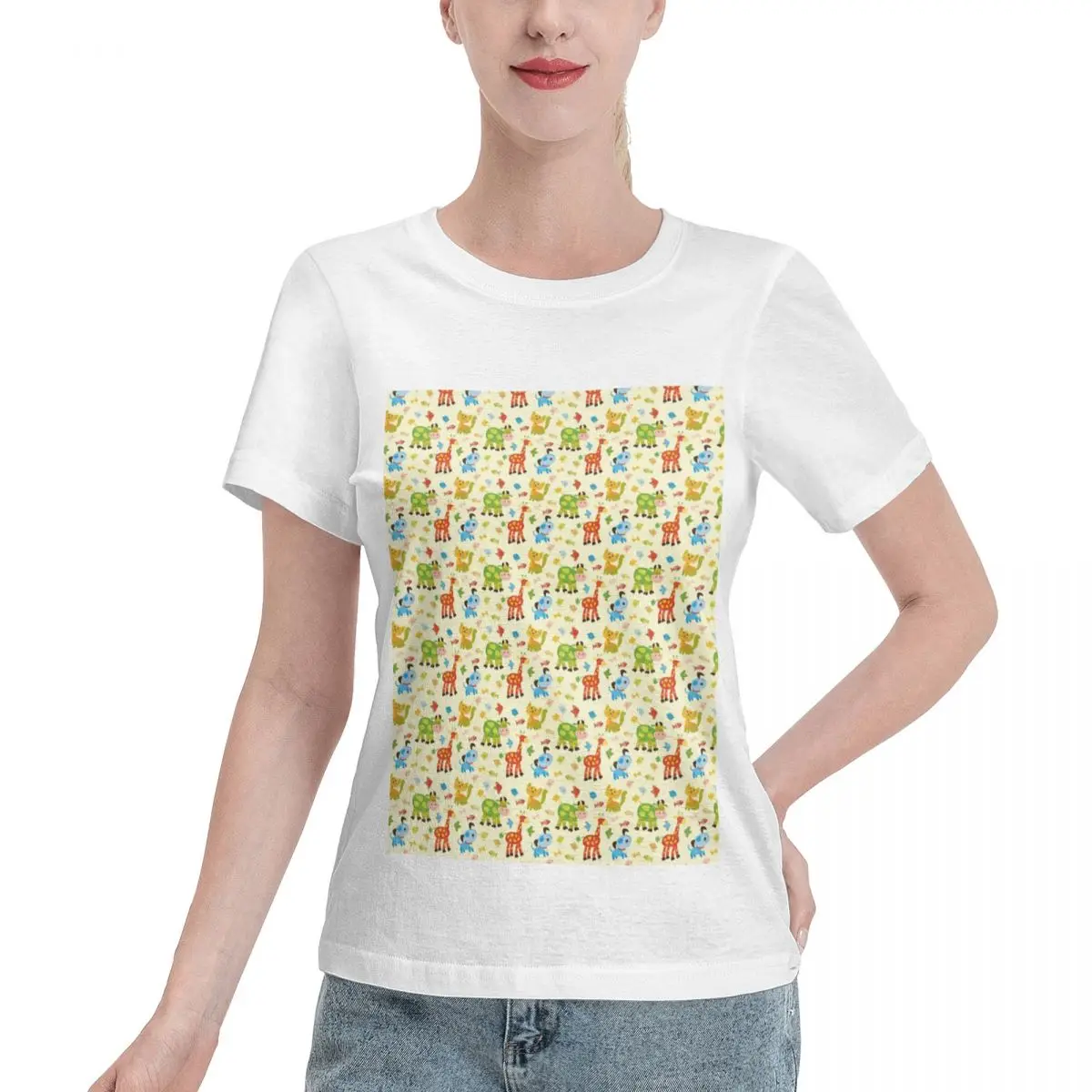 Value Pack Funny Animal Baby Women's T-shirt Lounge Wear Relaxed Cut Tshirt