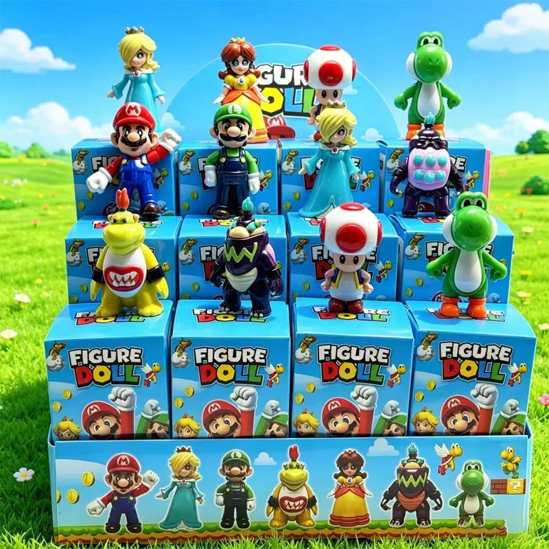 

Super Mario Brothers Mario Doll Handmade Decoration Blind Box Princess Model Children's Small Toy Gift