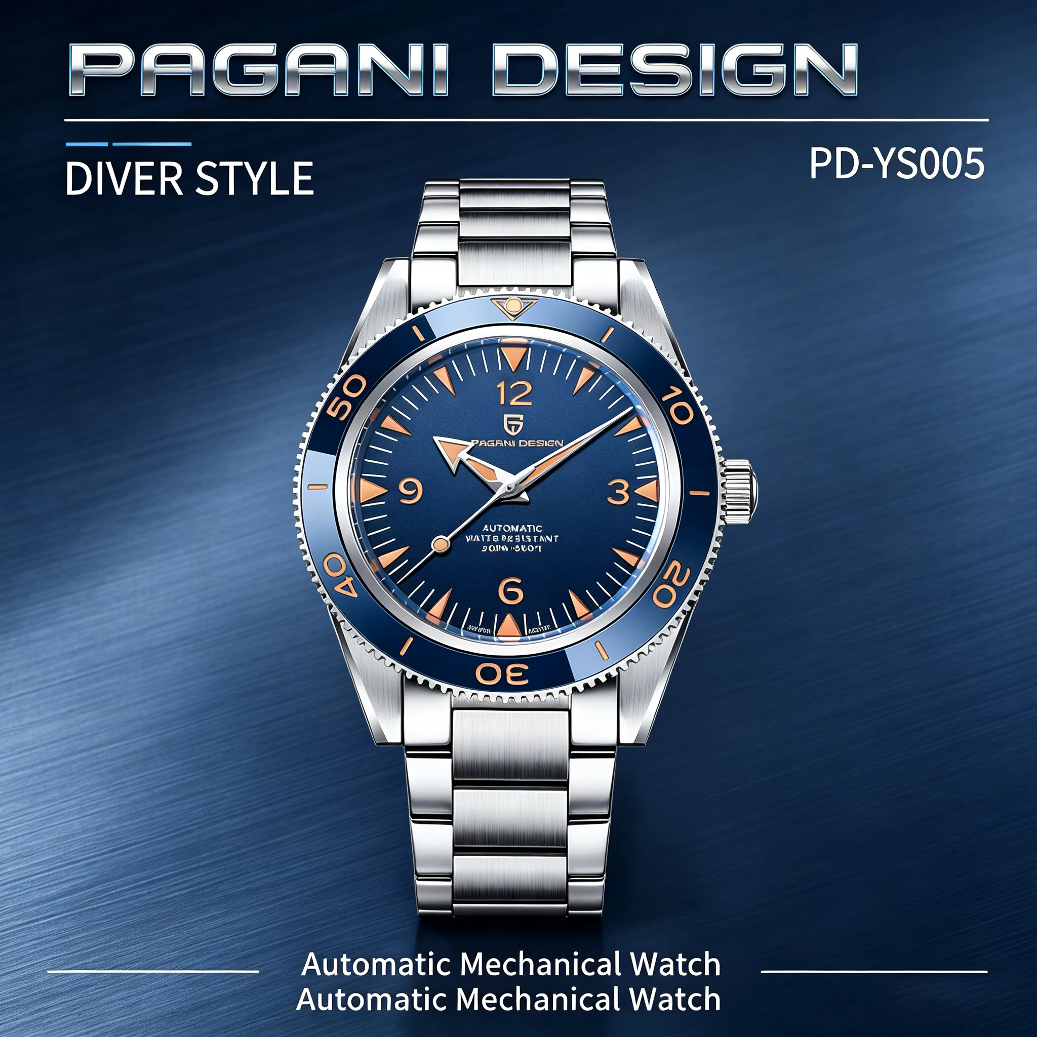 PAGANI DESIGN Miyota 8215 Automatische Männer Mechanische Uhren 200 m Wasserdicht Saphir Keramik Tauchen Edelstahl Uhr V3