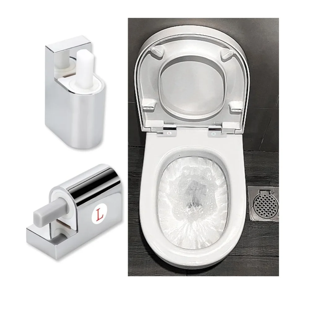 

Toilet Seat Hinges Soft Close Mechanism Kit Zinc Alloy And ABS For Standard Toilet Seats With Chrome Plating