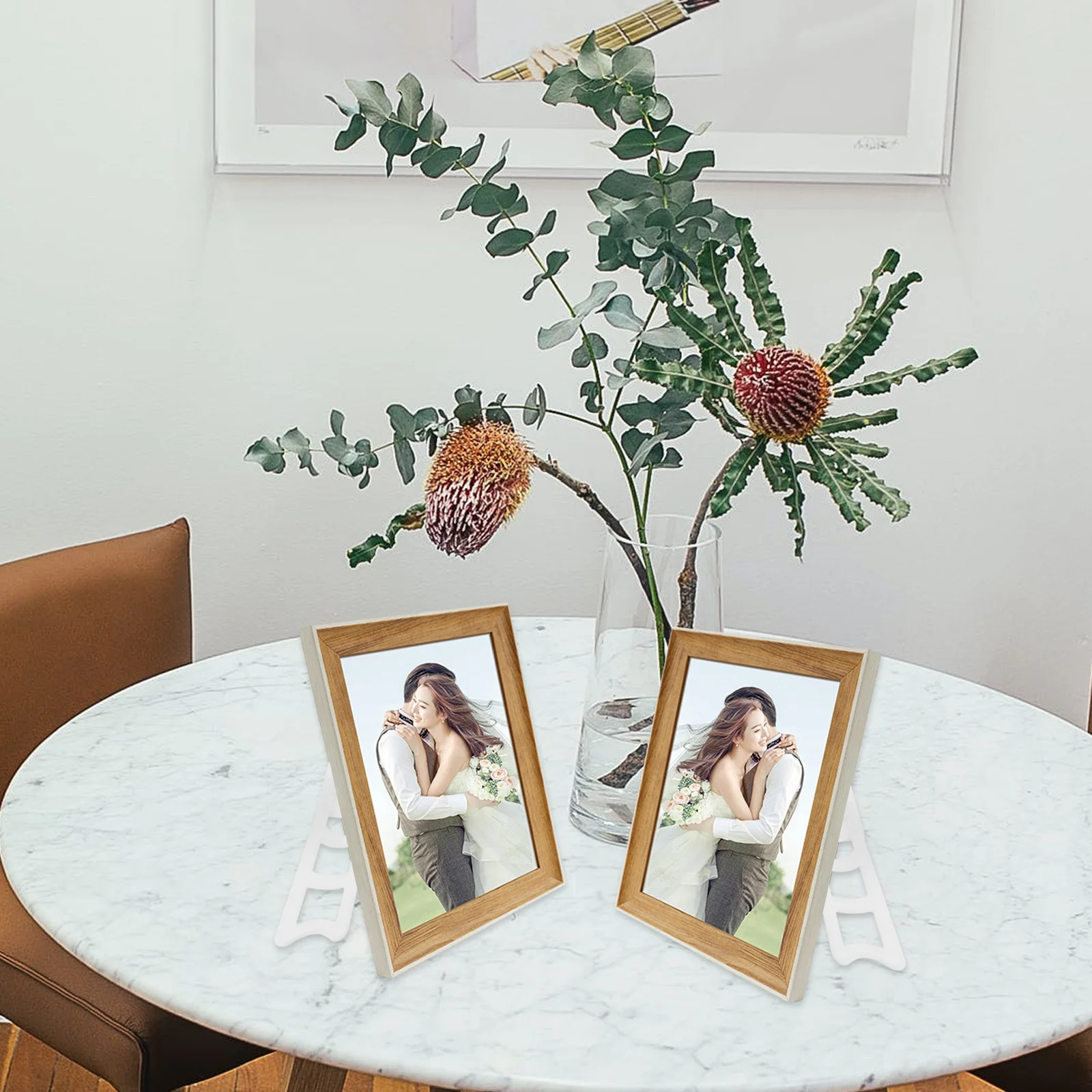 

50Pcs Photo Frame Trapezoid Brackets Plastic Display Stand Home Office Decor Photo Frame Trapezoid Brackets