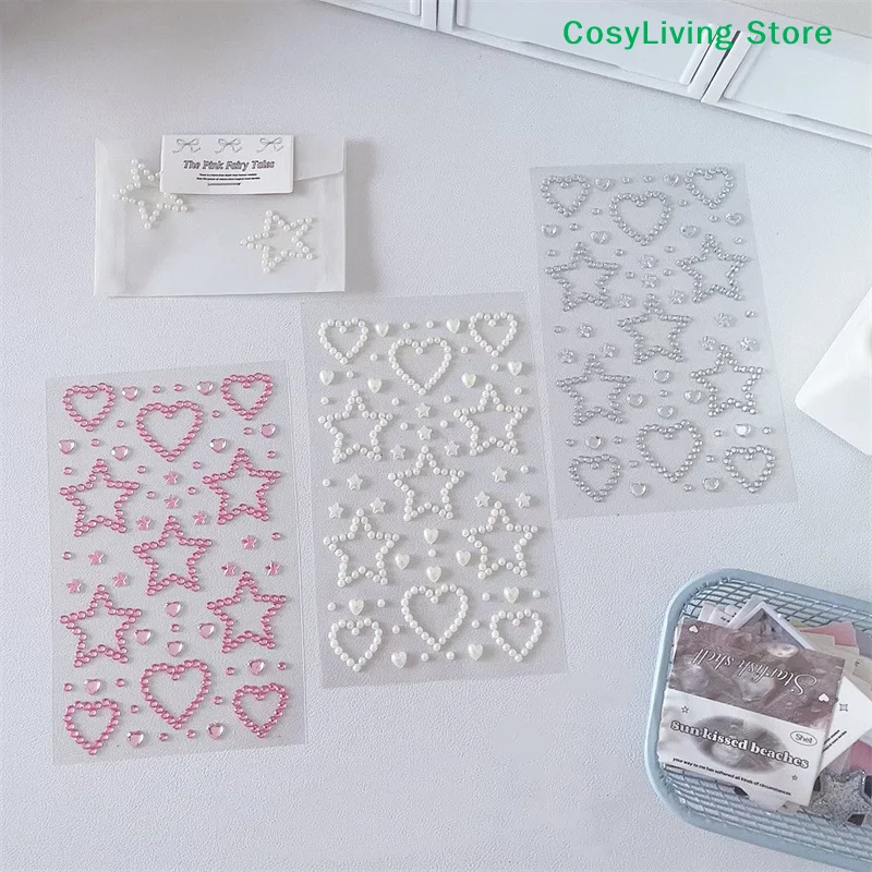 [CL]3D Star Heart Crystal Stickers Kids DIY Decoration Self Adhesive Jewelry Crafts Sparkly Rhinestone Stickers Girls Gifts[CL]