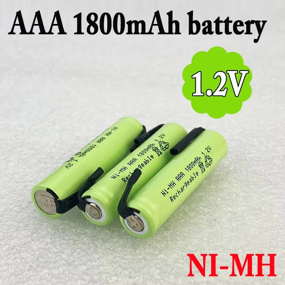 

AAA Rechargeable Battery 1.2V 1800mAh , with Solder Tabs for Philips Braun Electric Shaver, Razor, Toothbrush