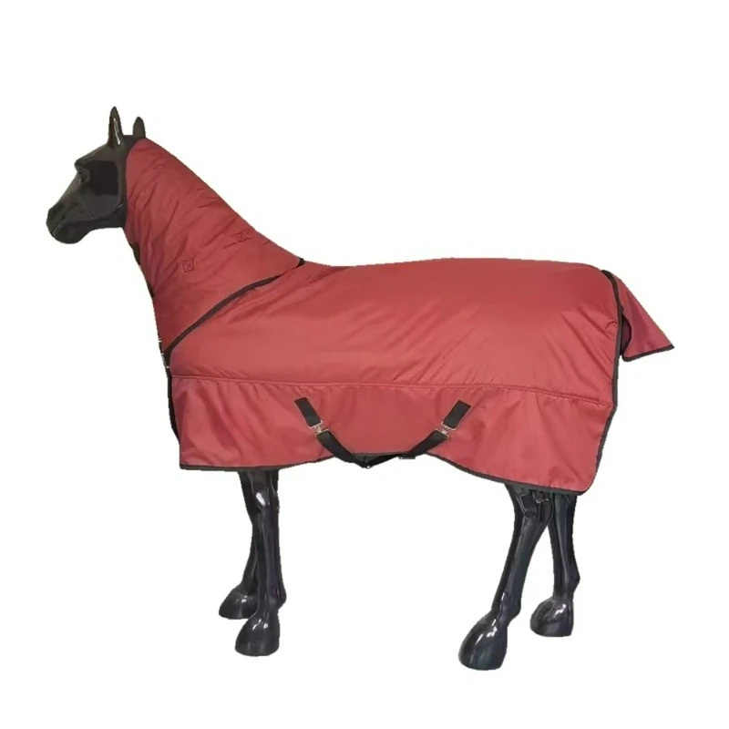 Solid Color Winter Horse Turnout Rug Detachable Neck Cover Waterproof Quilted Design Ideal For Cold Weather And Stable Use