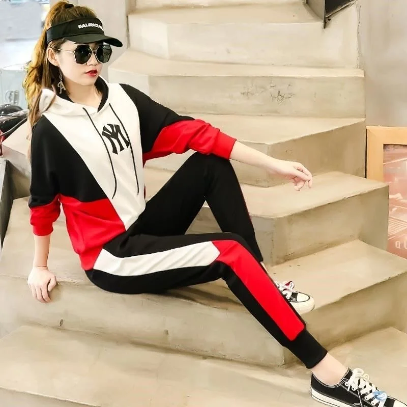 

Women's Casual Tracksuit 2022 Spring Autumn New Loose Hoodie Tops And Leggings Pants Two Piece Set Fashion Sweat Suits For Women