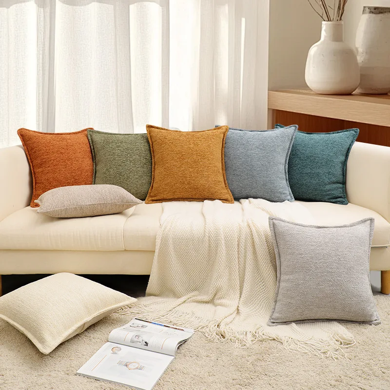 

Blue Orange Yellow Grey White Cushion Cover Solid Color Decorative Pillowcase Living Room Sofas Home Decor Pillow Cover 45x45