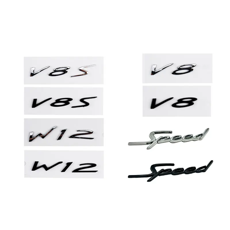 Speed V8 V8S W12 Label Logo Car Stickers for Continental GT Flying Spur Bentayga Fender Side Logo Refit Rear Trunk Mark