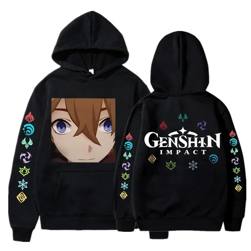 Genshin Impact Korean Style Y2k Hoodies Hu Tao Zhongli Vintage Streetwear Wanderer Faruzan Nahida Xiao Cartoon Gothic Sweatshirt