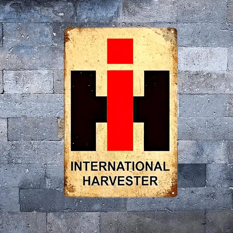 Vintage International Harvester Metal Sign - Reusable Iron Wall Art for Farm, Home, and Business Decor - Retro Farming Equipment