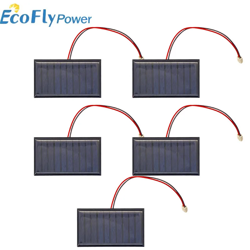 5PCS 5V 5.5V 60MA 220MA Mini Solar Panel Battery Module With PH2.0 Connector For Arduino DIY Projects