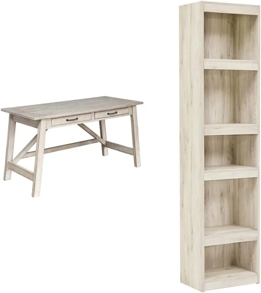 Rústico Home Office Desk, angustiado Brown