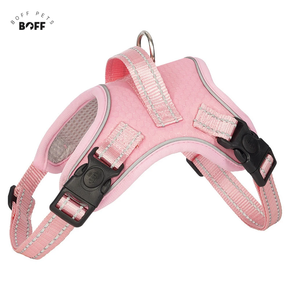 

BOFFPETS New Saddle-Style No-Pull Reflective Breathable Dog Harness for French Bulldogs Small/Medium Dogs Anti-Escape Adjustable