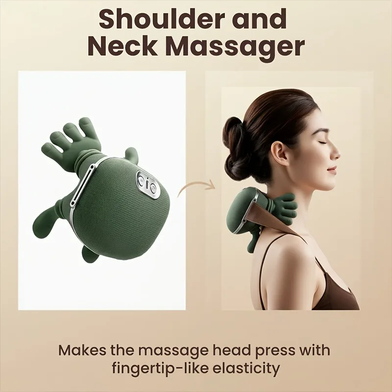 Wireless Neck‑Shoulder Electric Massager,1PC Professional Finger‑Like Massage,Compact Portable for Home Travel
