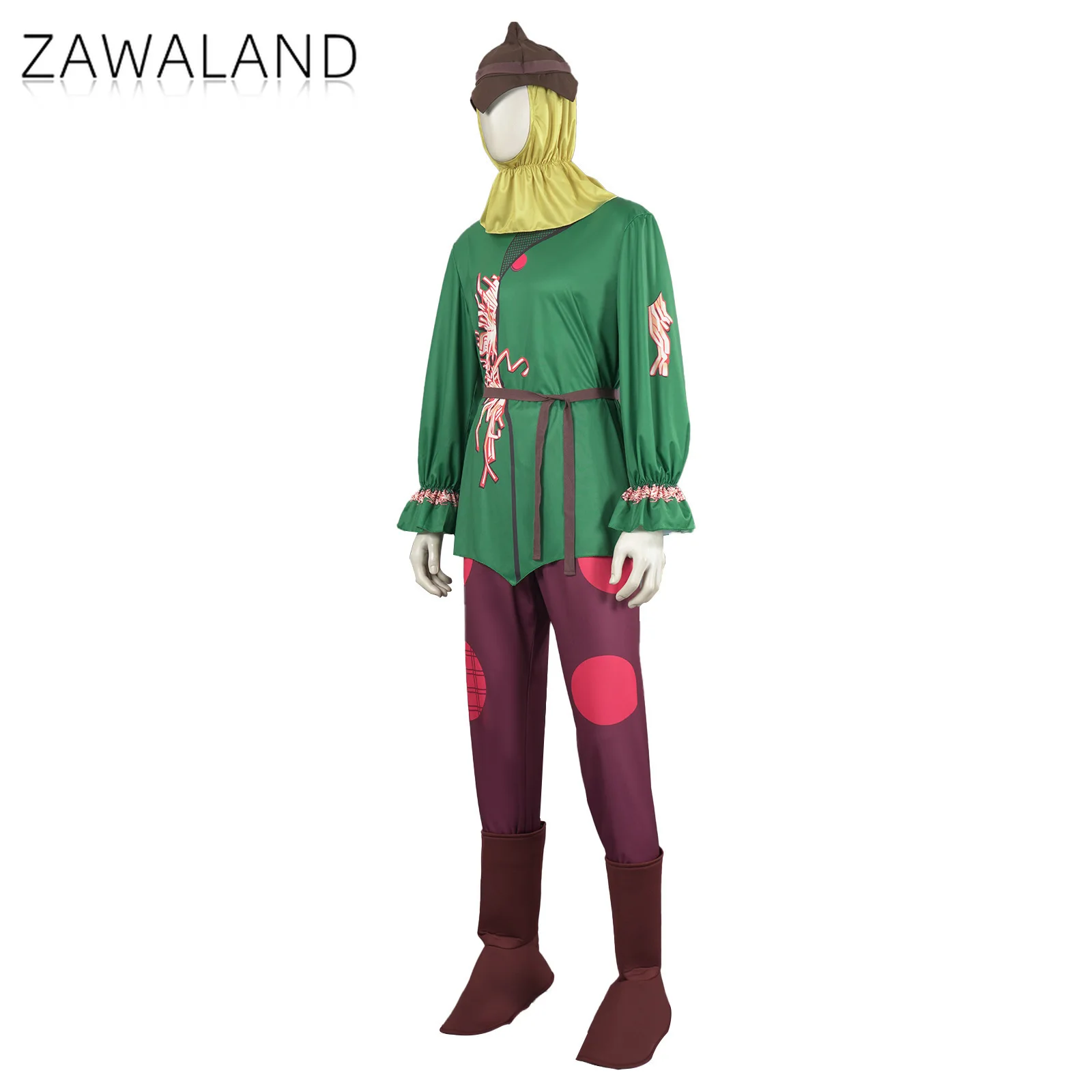 Disfraz de Cosplay de hombre de paja, conjunto completo de ropa Unisex de manga larga, traje de actuación en escenario de Halloween, accesorios de vestir de cuento de hadas