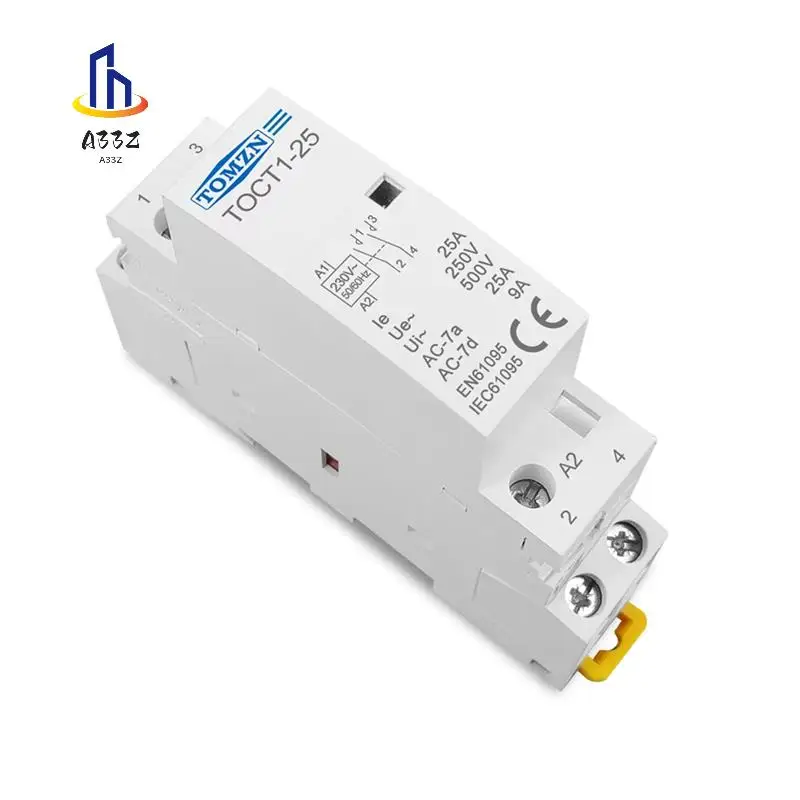 

A33Z-TOMZN TOCT1-25 2P 25A 220 В/230 В 50/60 Гц Din-рейка бытовой модульный контактор переменного тока 2НО контактор переменного тока