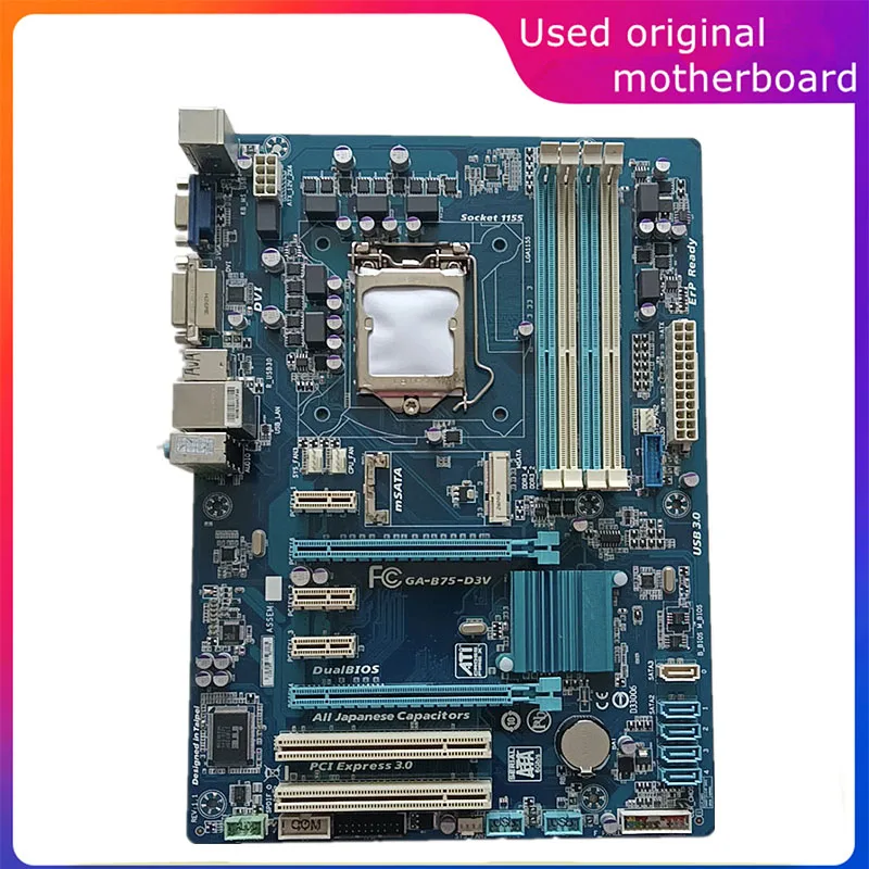 

Used LGA 1155 For Intel B75 GA-B75-D3V B75-D3V Computer USB3.0 SATA3 Motherboard DDR3 32G Desktop Mainboard