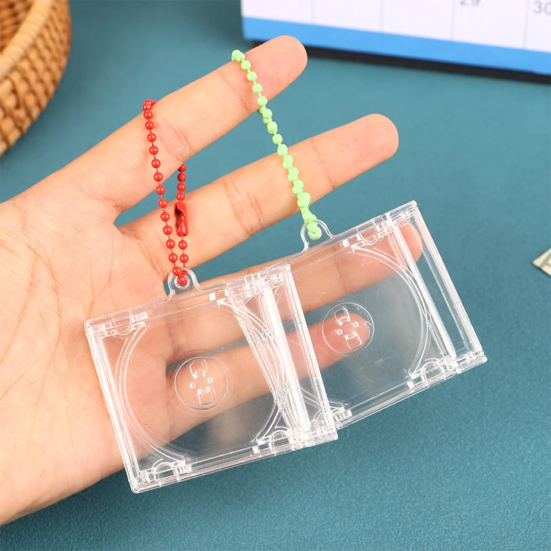 

Blank Album Mini CD Case Keychain CD Player Keyring Peripheral Commemorative Album Key Holder For DIY Backpack Pendant