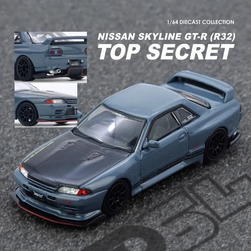 

Литой под давлением оригинальный масштаб 1:64 Top Secret R32 GTR модель из сплава, имитация украшения, коллекция сувениров для хобби, статический дисплей