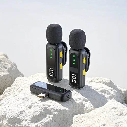 Micrófono de solapa LongMao Lavalier, inalámbrico, portátil, reducción de ruido, grabación de Audio, micrófono tipo C para USB-C, Android, PC en vivo